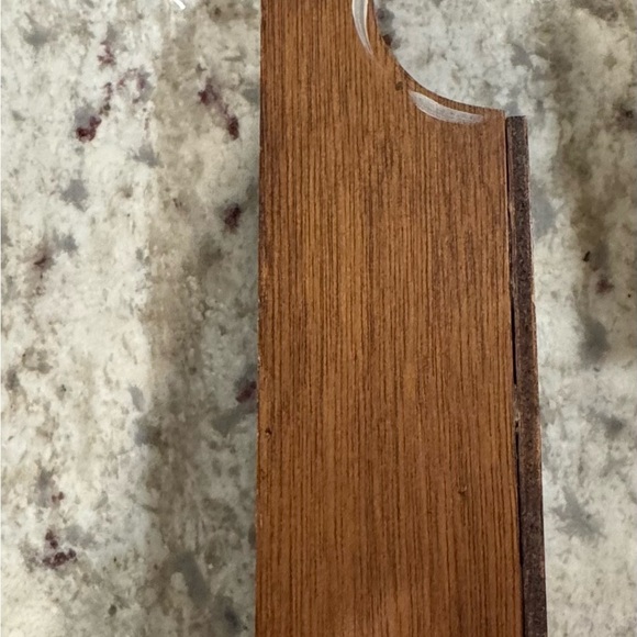 Vintage Long Matchstick Holder Wall mounted wood with tole painting - Picture 4 of 10